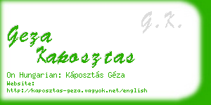 geza kaposztas business card